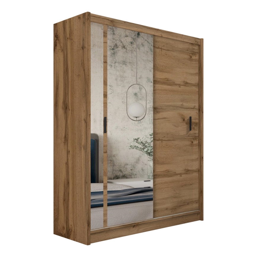 Kledingkast met spiegel SABRINA 180x215 cm eiken woltan