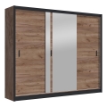Kledingkast met spiegel SABRINA 250x215 cm eiken craft