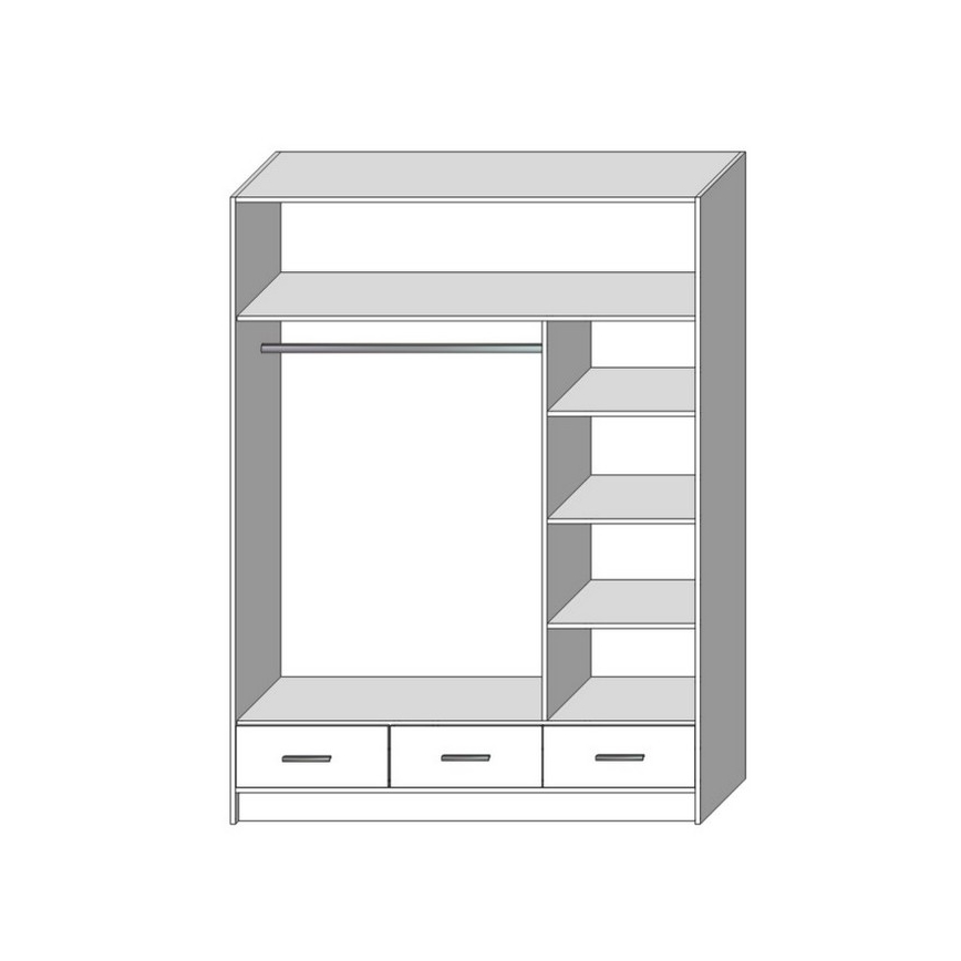 Kledingkast met spiegel SANNA 150x215 cm eiken sonoma