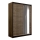 Kledingkast met spiegel SANTINO 150x215 cm eiken craft/zwart