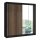 Kledingkast met spiegel SANTINO 203x215 cm zwart/eiken craft