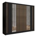 Kledingkast met spiegel SANTINO 250x215 cm zwart/craft eiken