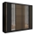 Kledingkast met spiegel SANTINO 250x215 cm zwart/eiken craft