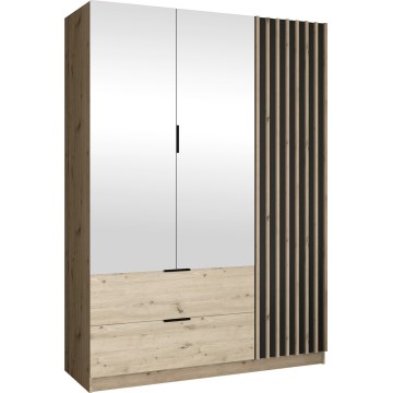 Kledingkast met spiegel VISTA 150x215 cm artisan eiken/grafiet