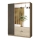 Kledingkast met spiegel VISTA 150x215 cm artisan eiken/grafiet