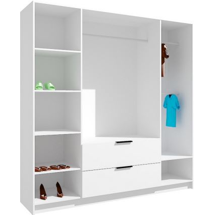Kledingkast met spiegel VISTA 200x215 cm artisan eik/grafiet