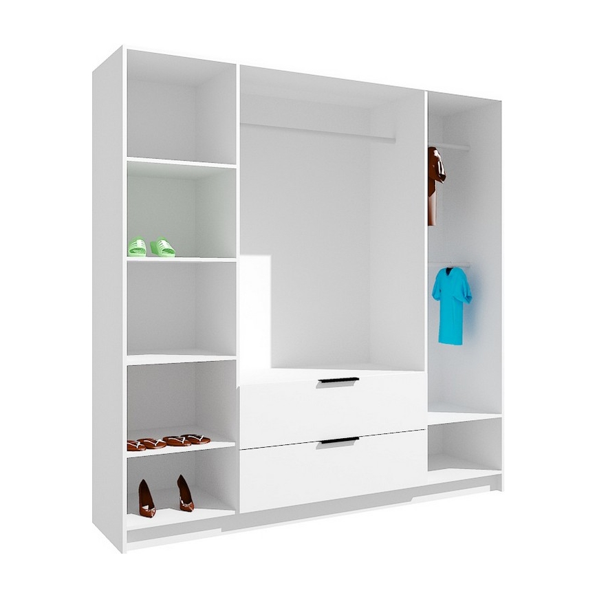 Kledingkast met spiegel VISTA 200x215 cm artisan eik/grafiet