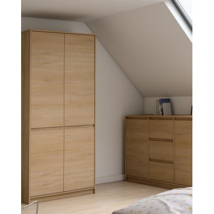 Kledingkast MIYABI 90 x 198 x 52 cm, Cremona-eik