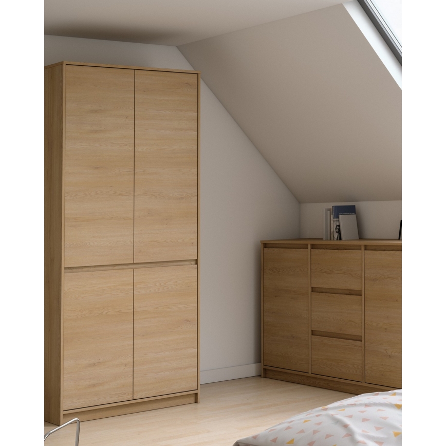 Kledingkast MIYABI 90 x 198 x 52 cm, Cremona-eik