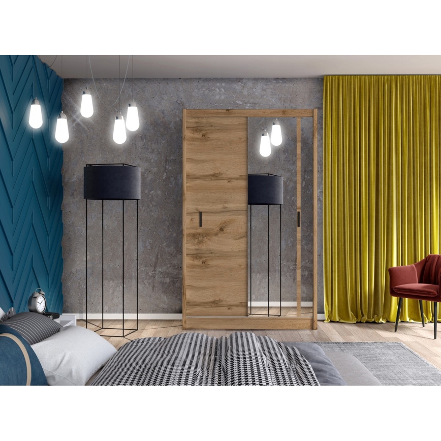 Kledingkast met spiegel SABRINA 150x215 cm Wotan eik