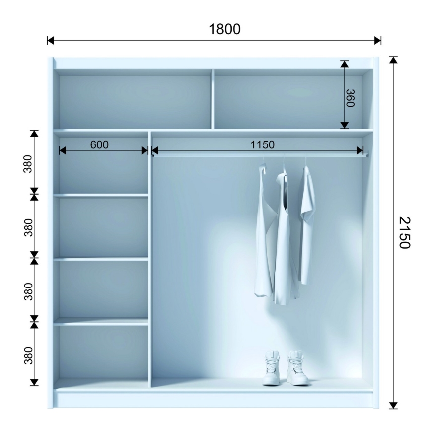 Kledingkast SABRINA 180x215 cm eiken sonoma