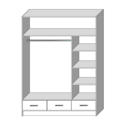Kledingkast met spiegel SANNA 150x215 cm eiken craft