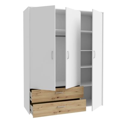 Kledingkast URO 152x190 cm artisan eik/wit
