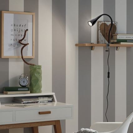 Klemlamp 1xGU10/3W/230V zwart