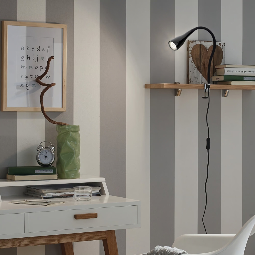 Klemlamp 1xGU10/3W/230V zwart