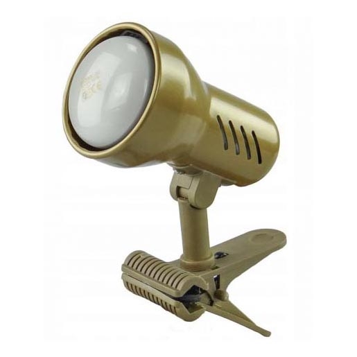 Klemlamp KD 1xE27/24W/230V goud