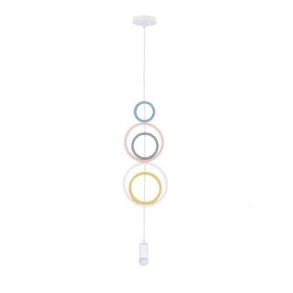 Kleurige kinderhanglamp HOOPS 1xE27/20W/230V Ø 19 cm
