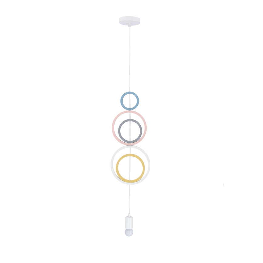 Kleurige kinderhanglamp HOOPS 1xE27/20W/230V Ø 19 cm