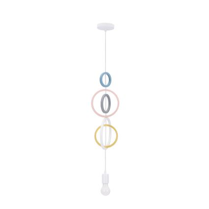 Kleurige kinderhanglamp HOOPS 1xE27/20W/230V Ø 19 cm