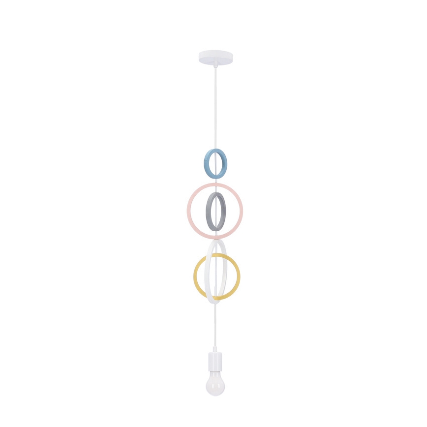 Kleurige kinderhanglamp HOOPS 1xE27/20W/230V Ø 19 cm