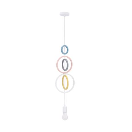 Kleurige kinderhanglamp HOOPS 1xE27/20W/230V Ø 19 cm