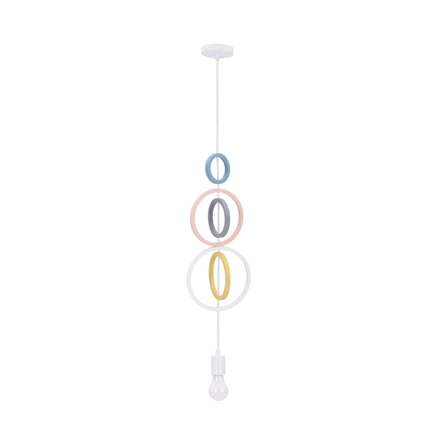 Kleurige kinderhanglamp HOOPS 1xE27/20W/230V Ø 19 cm