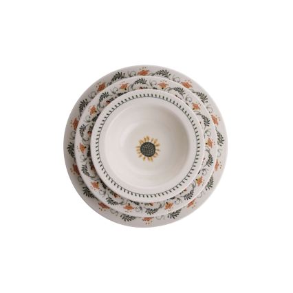 Kleurrijke 24-delige serviesset van porselein