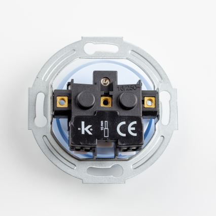Kliklap - 3-voudige retro wandcontactdoos met afdekraam, 230V, blauw