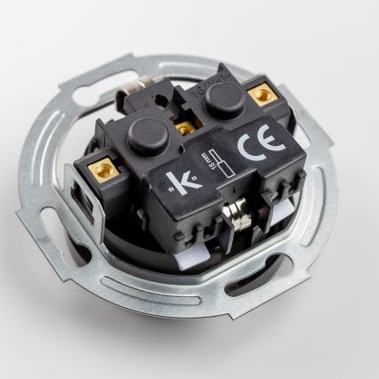 Kliklap - 3-voudige retro wandcontactdoos voor huishoudelijk gebruik met SCHUKO-afdekraam, 230 V, zwart
