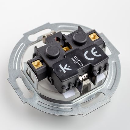 Kliklap - Driedubbele retro-wandcontactdoos voor huishoudelijk gebruik met SCHUKO-frame 230V keramiek wit