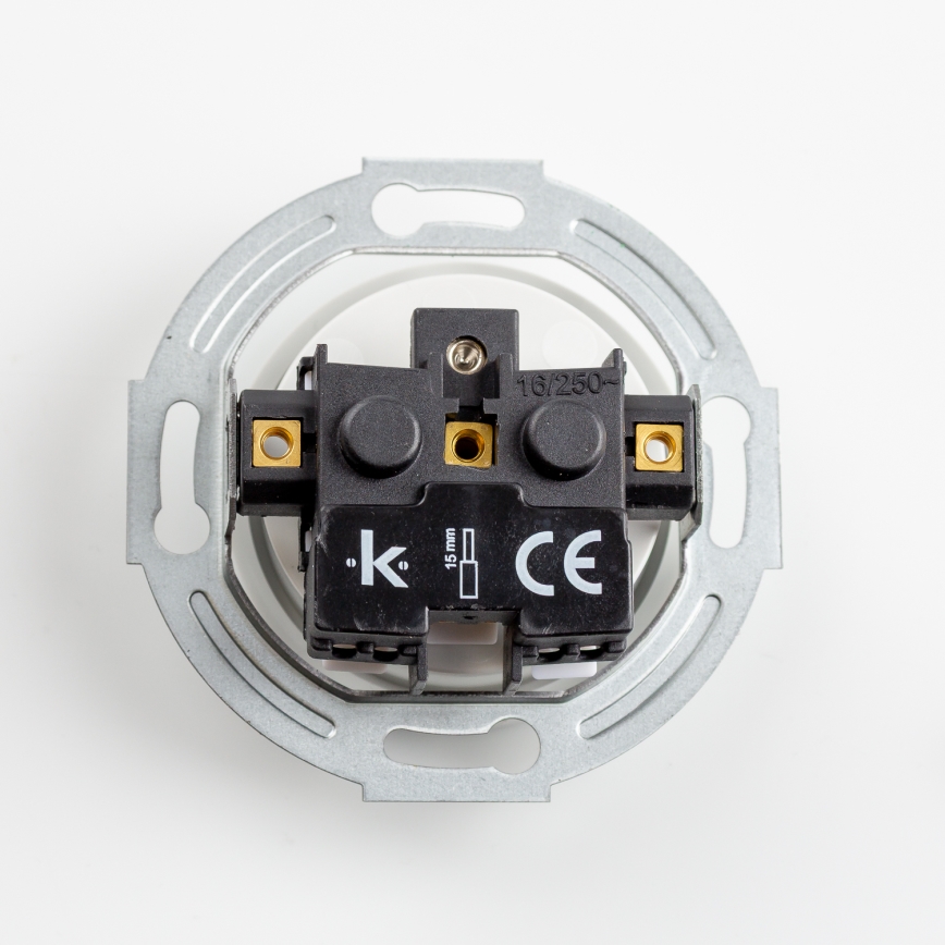 Kliklap - Drievoudig retro wandcontactdoos met frame 230V sneeuwwit