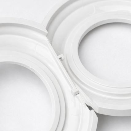 Kliklap - Drievoudig retro wandcontactdoos met frame 230V sneeuwwit