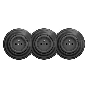 Kliklap - Drievoudige retro-wandcontactdoos met frame, 230 V, antraciet