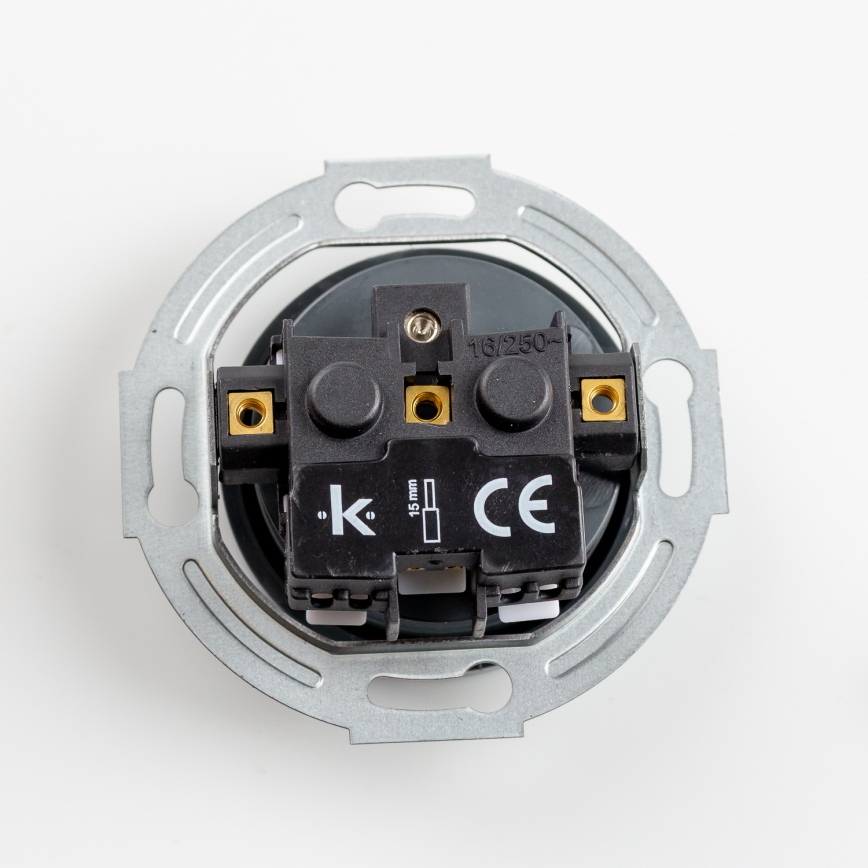 Kliklap - Drievoudige retro-wandcontactdoos met frame, 230 V, antraciet