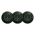 Kliklap - Drievoudige retro-wandcontactdoos met SCHUKO-frame, 230V, groen