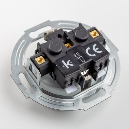 Kliklap - Dubbel retro wandstopcontact met SCHUKO-afdekraam 230V grijs