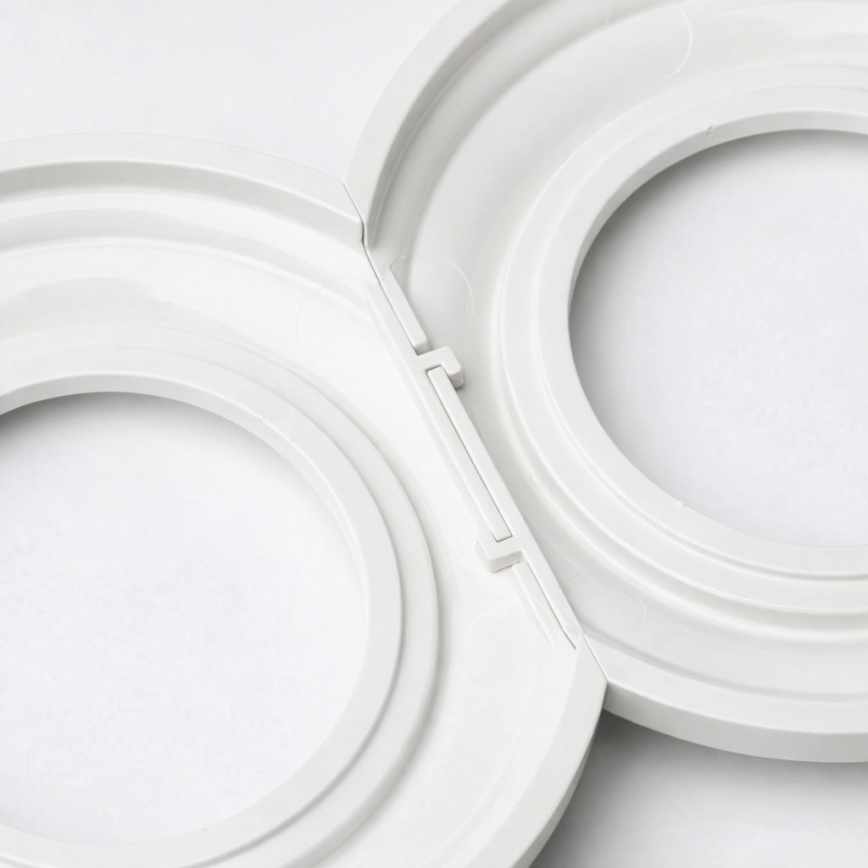 Kliklap - Dubbele retro wandcontactdoos met frame 230V sneeuwwit