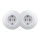 Kliklap - Dubbele retro wandcontactdoos met frame SCHUKO 230V sneeuwwit