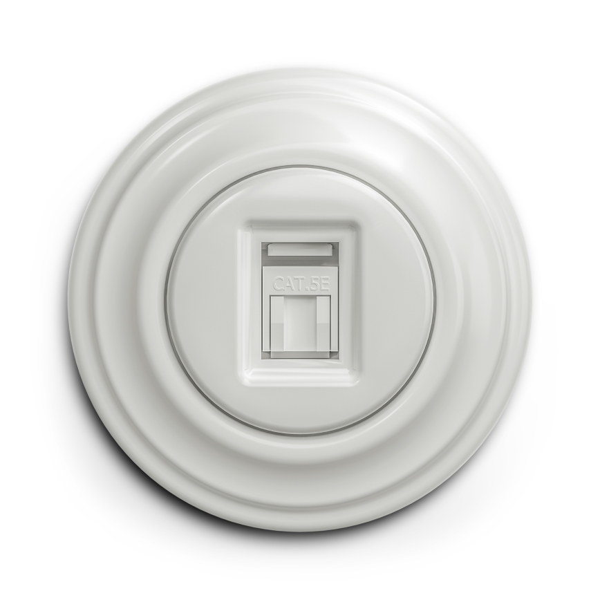 Kliklap - Retro data-aansluiting met wit afdekraam