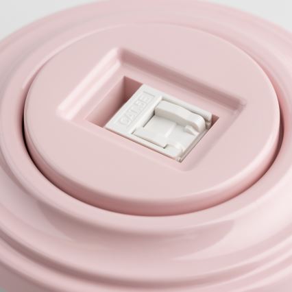 Kliklap - Retro dataaansluiting met afdekraam, oudroze