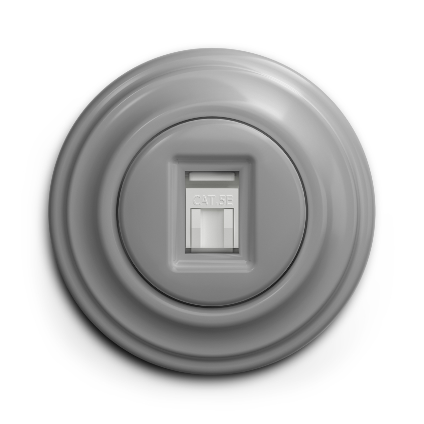 Kliklap - Retro dataaansluiting met grijs frame