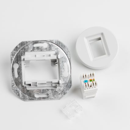 Kliklap - Retro datadoos met afdekraam in sneeuwwit