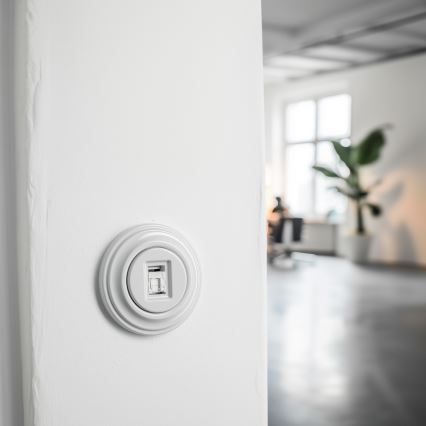 Kliklap - Retro datadoos met afdekraam in sneeuwwit