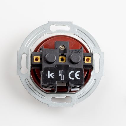 Kliklap - Retro drievoudige wandcontactdoos met afdekraam 230V bruin