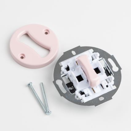 Kliklap - Retro-drukknop met omlijsting oudroze