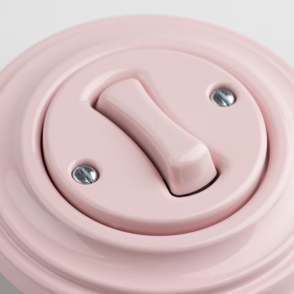 Kliklap - Retro-drukknop met omlijsting oudroze