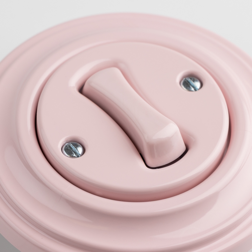 Kliklap - Retro-drukknop met omlijsting oudroze