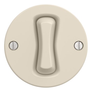 Kliklap - Retro drukknopschakelaar zonder afdekraam beige
