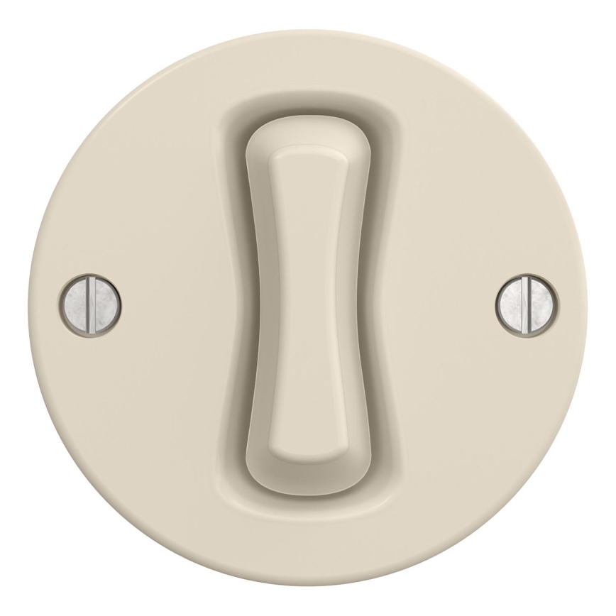 Kliklap - Retro drukknopschakelaar zonder afdekraam beige
