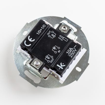 Kliklap - Retro dubbele drukknop met afdekraam, blauw